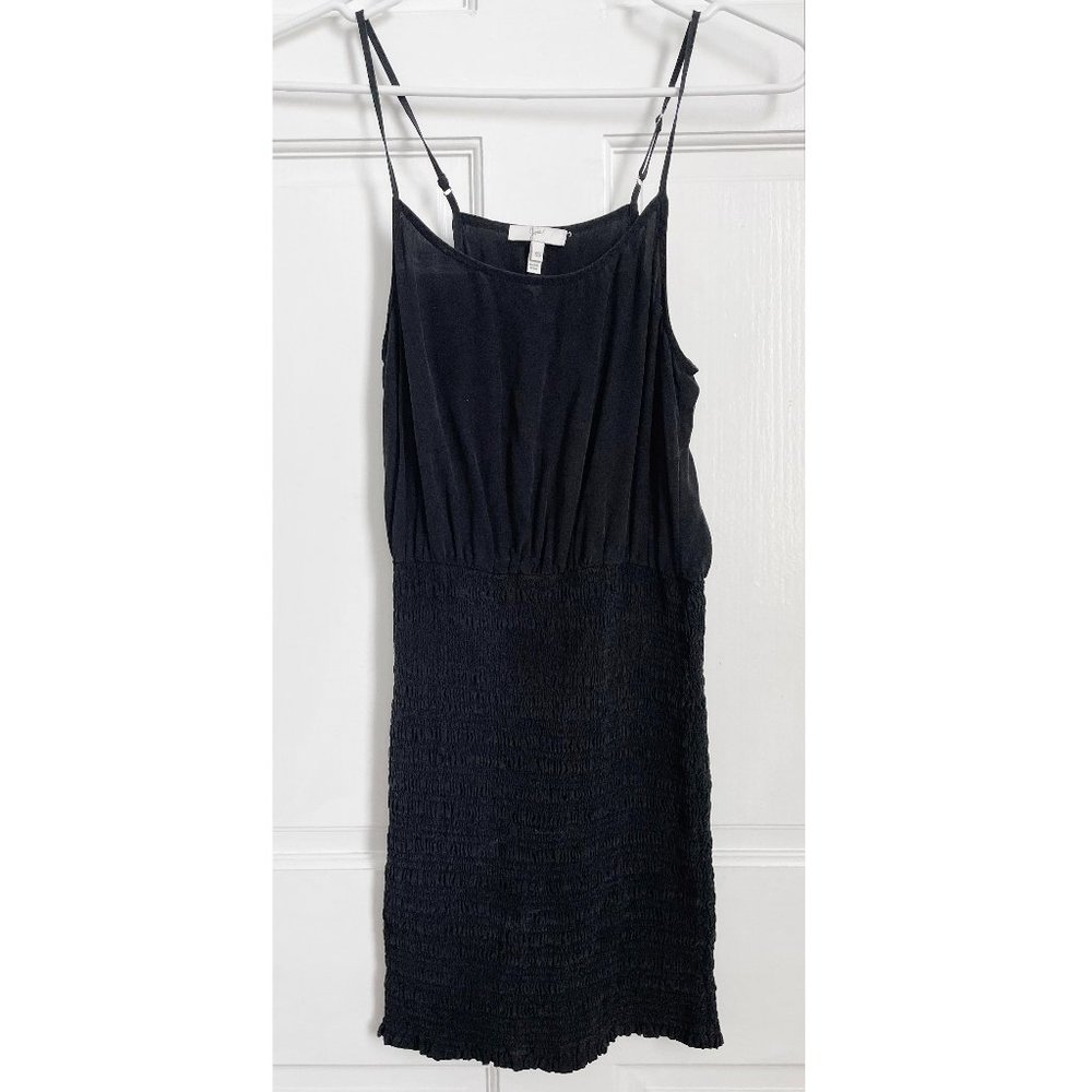 Joie 100% Silk Dress Short Black Mini Shirred Ruching Straps Summer Going Out XS